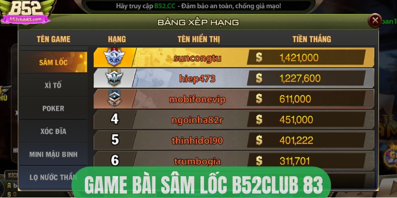 trò chơi sâm lốc B52club